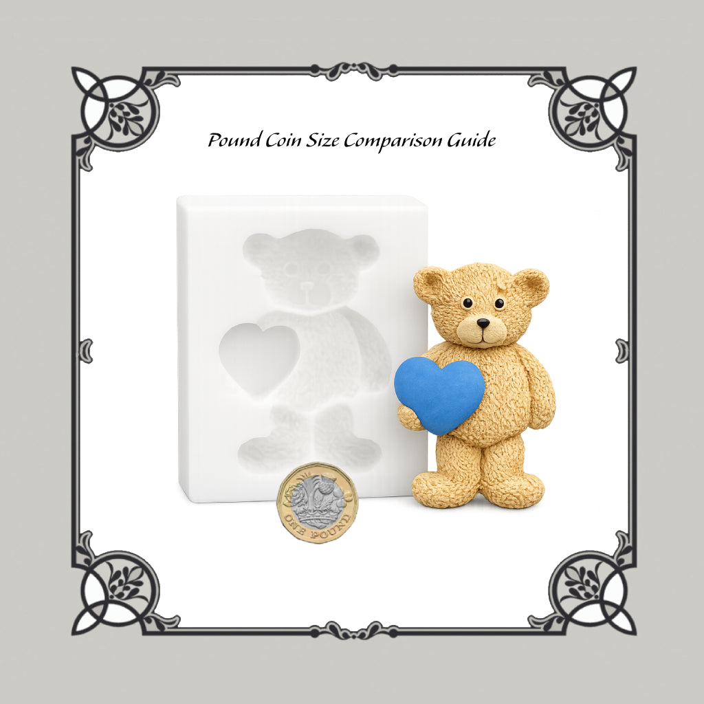 Bear & Bear Holding Heart Silicone Moulds - Food Safe