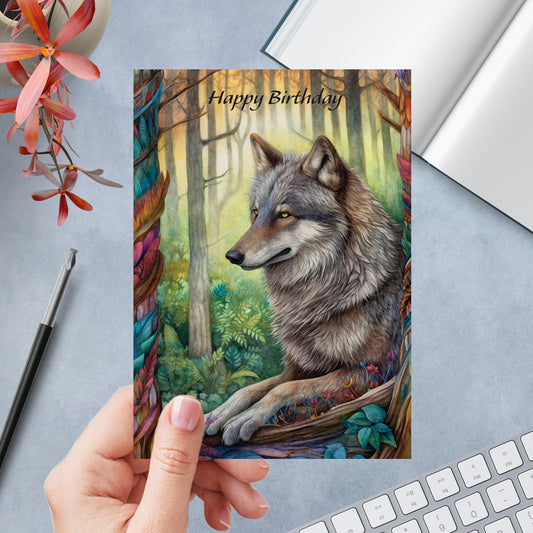 Gray Wolf Greeting Card