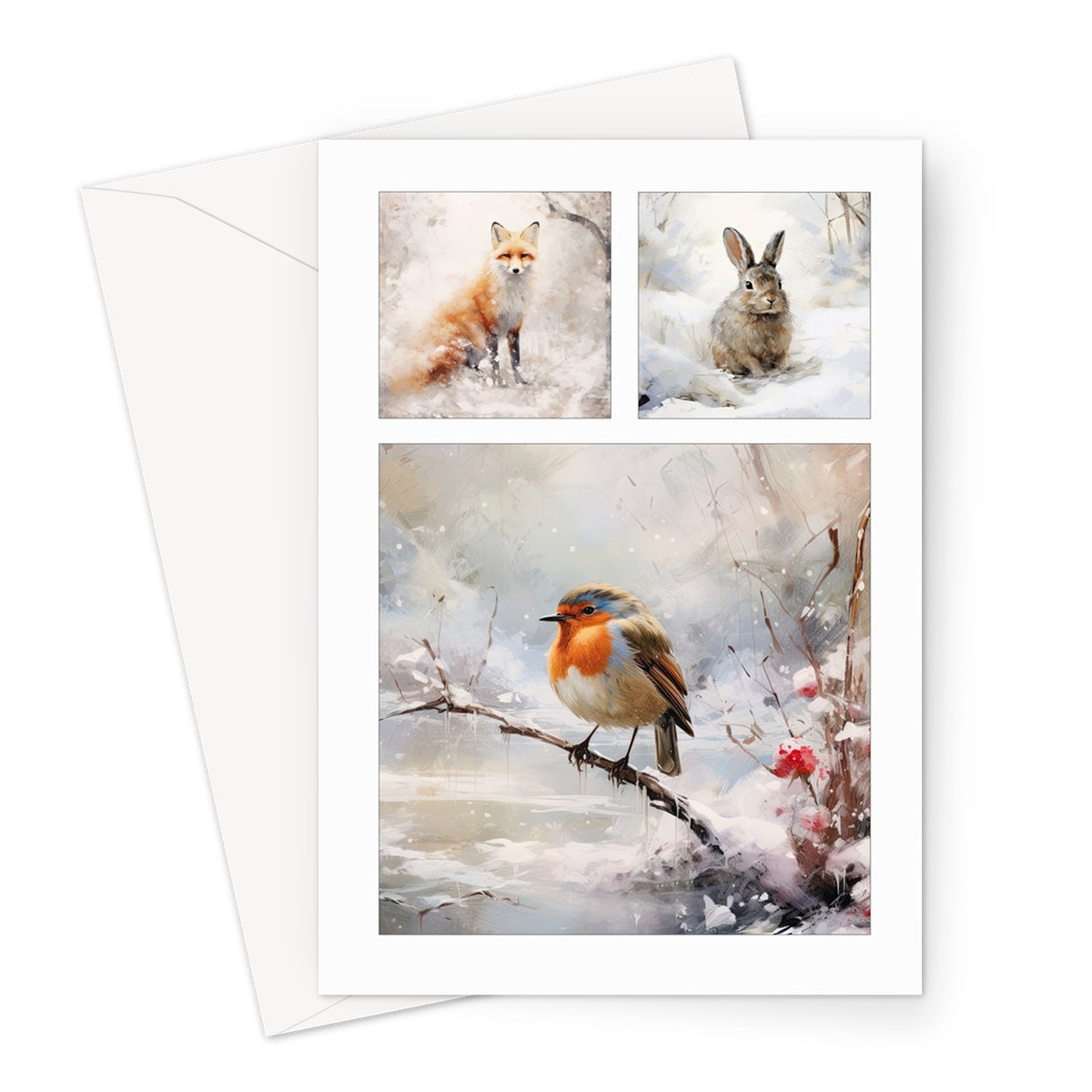White Winter Nature Christmas Greeting Card