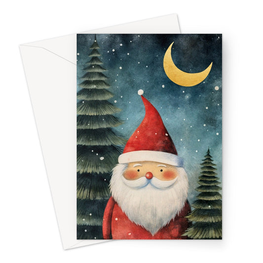 Santa Moon Greeting Card