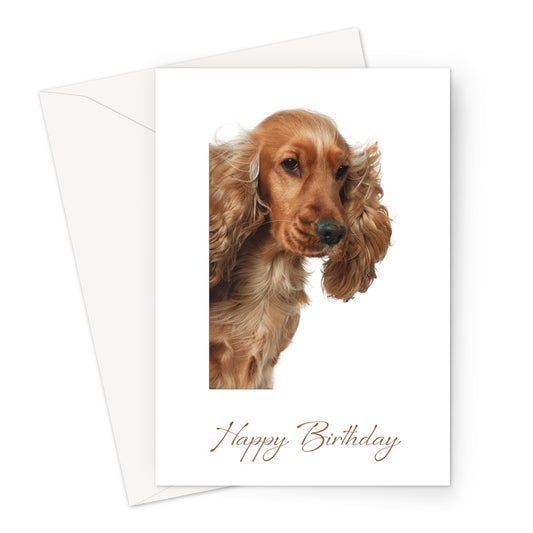 Golden Spaniel Birthday Greeting Card