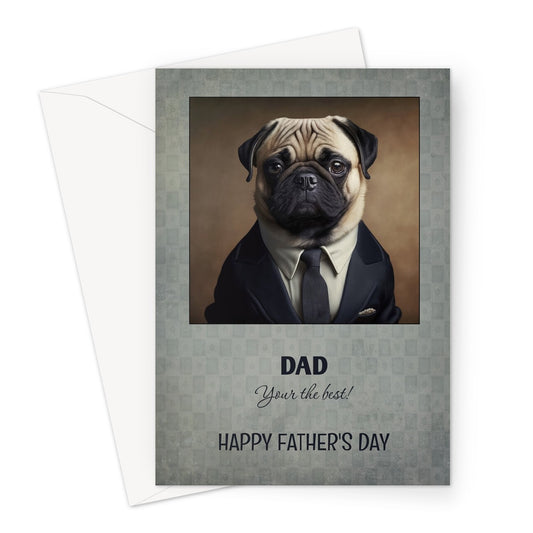Pug Dog Father's Day Greeting Card