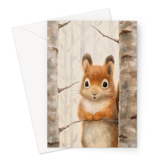 Baby Red Squirrel Greeting Card