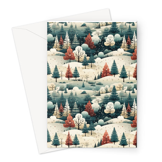 Snow On The Hills Xmas Greeting Card