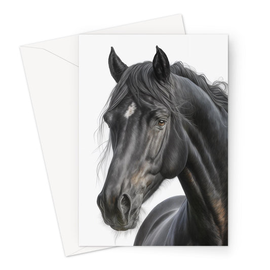 Perfect Black Horse Greeting Card