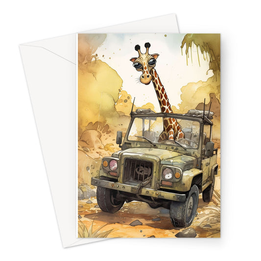Giraffe On Safari Greeting Card