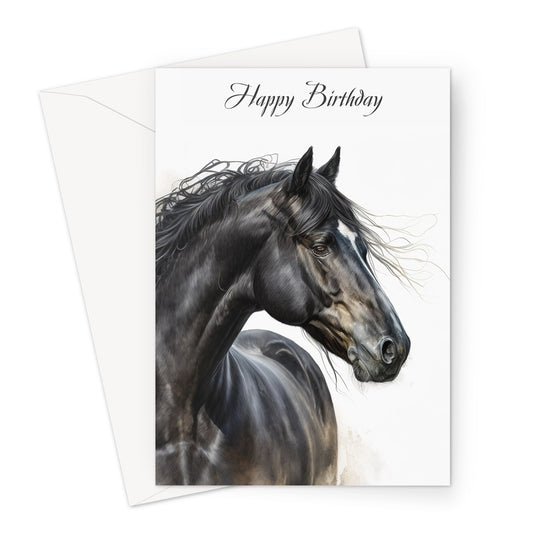 Black Horse Birthday Greeting Card
