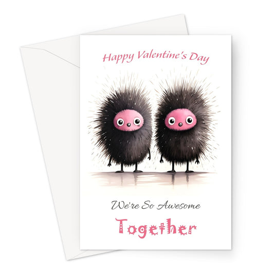 Hedgehog Pair Valentine Greeting Card