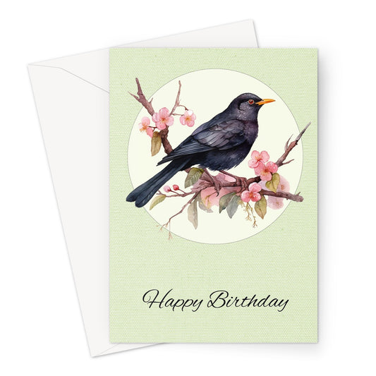Black Bird Birthday Greeting Card