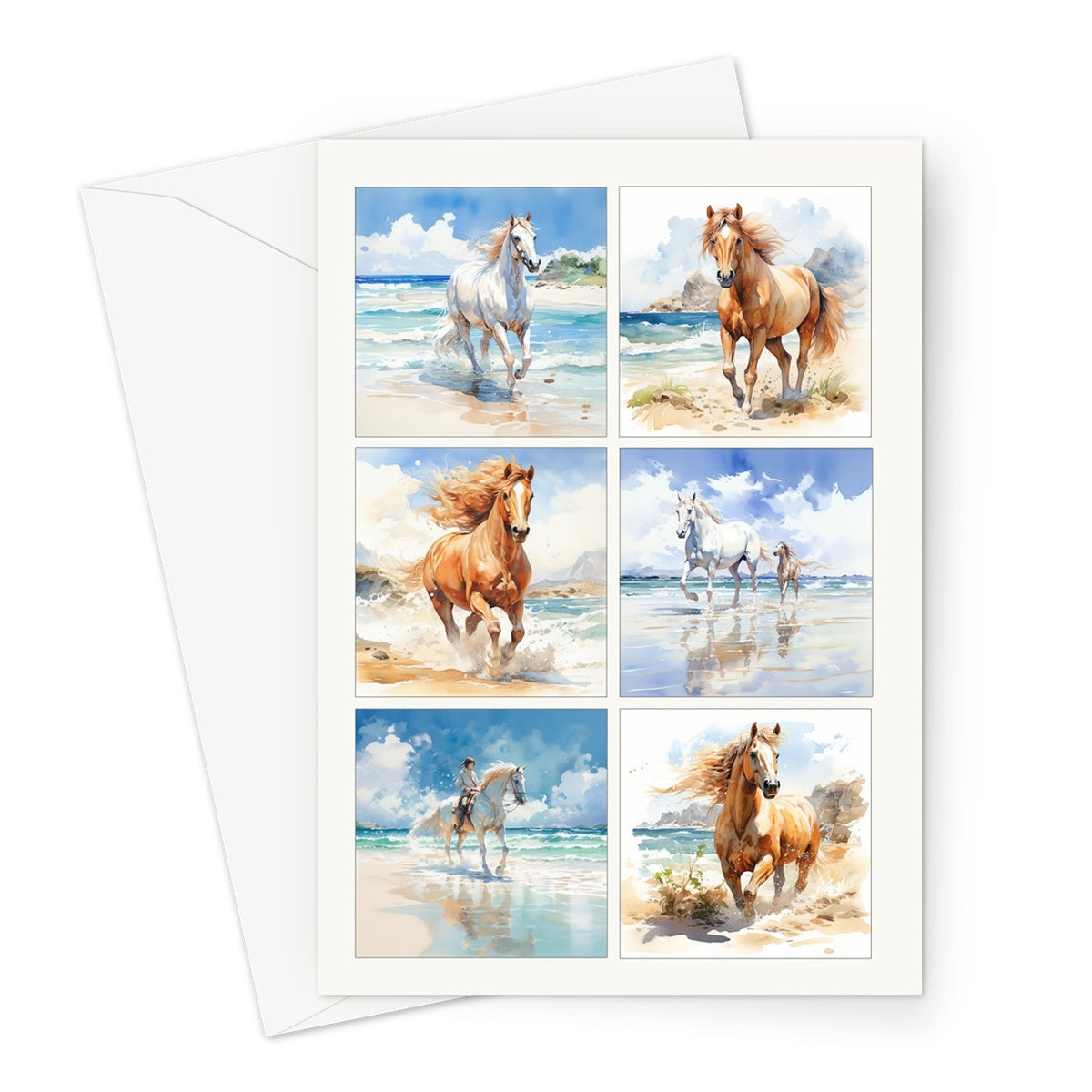 Six On One Horse Greeting Card