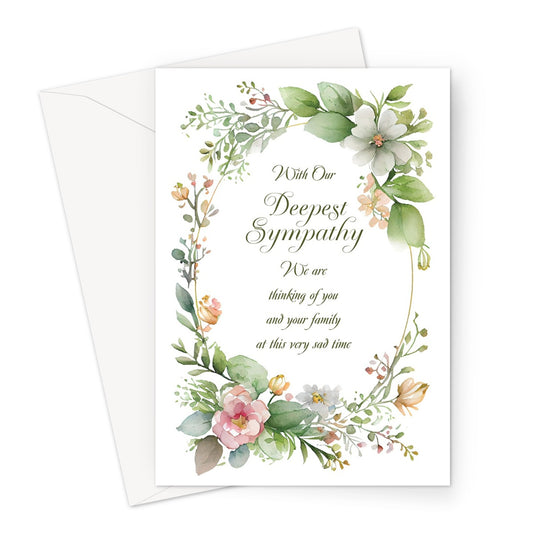 Floral Wreath Sympathy Greeting Card