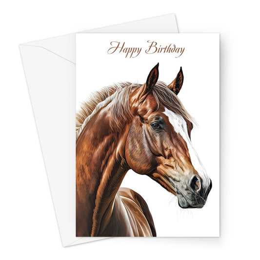Brown Horse Birthday Greeting Card