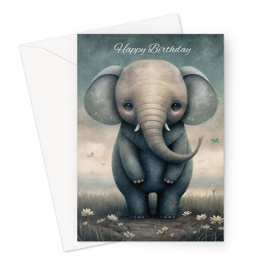 Baby Elephant Birthday Greeting Card