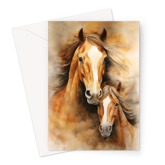 Foal And Mare Horse Greeting Card