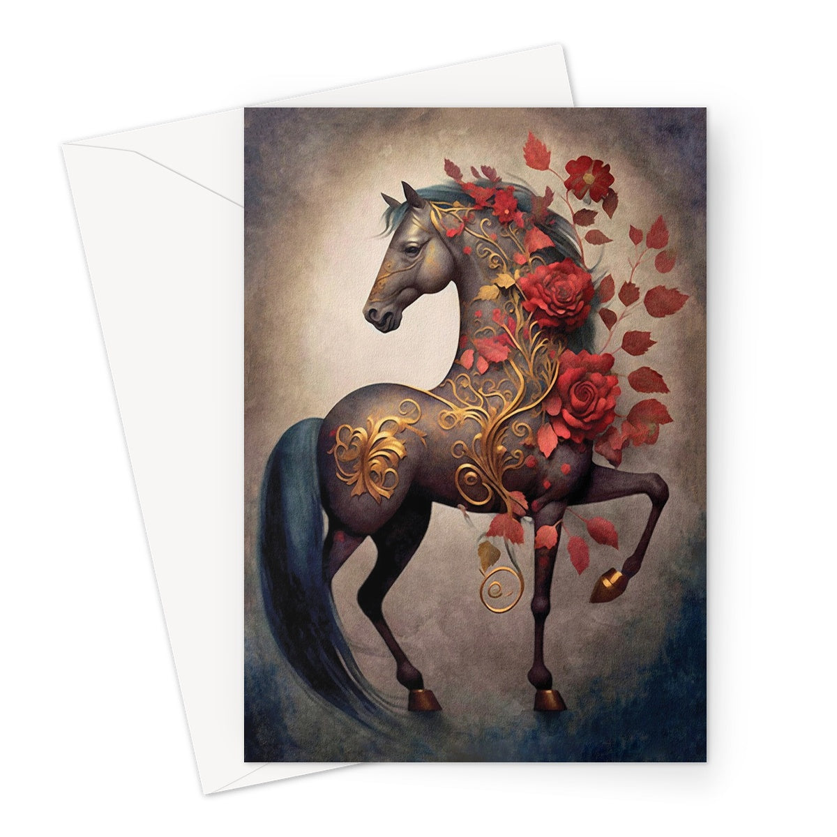 Prancing Flower Horse Greeting Card