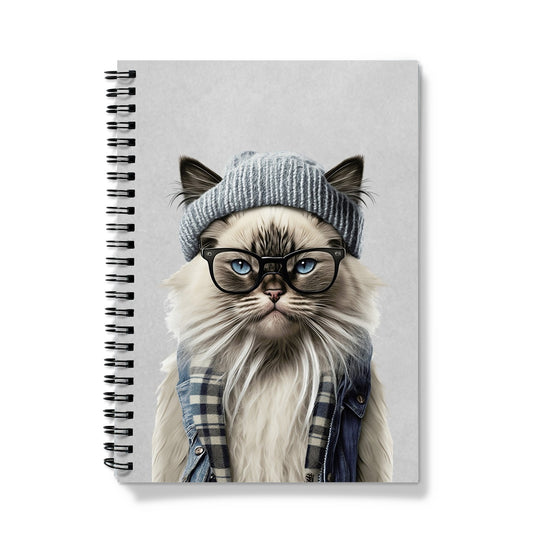 Trendy Hipster Cat Notebook