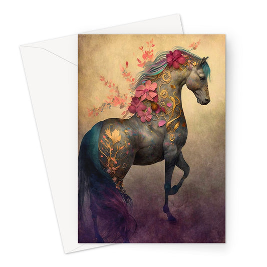 Flower Horse Greeting Card