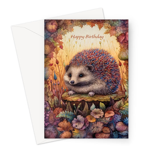 Hedgehog Birthday Greeting Card